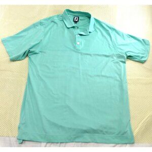 FootJoy Mens Mint Green Polo Shirt L 88% Polyester 12% Spandex Acushnet Company